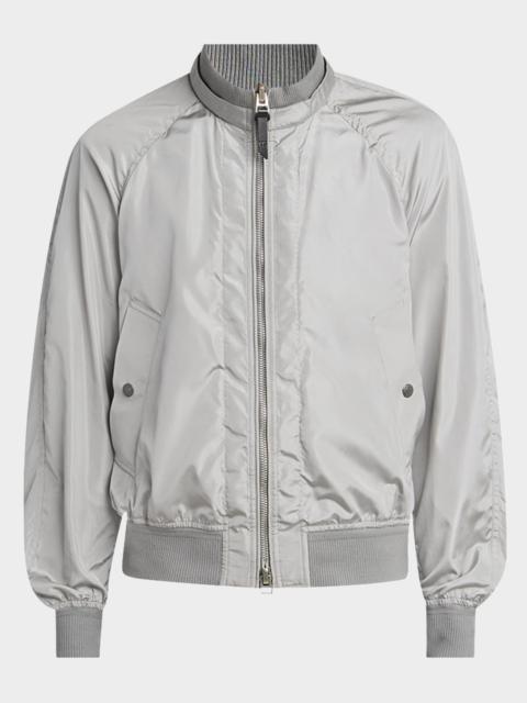 Men's Silk Taffeta Knit Bomber Jacket