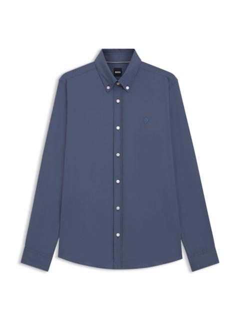 SLIM-FIT SHIRT IN COTTON-BLEND POPLIN