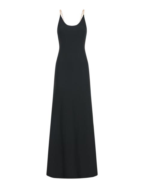 Adeona Chain Maxi Dress in Black Silk