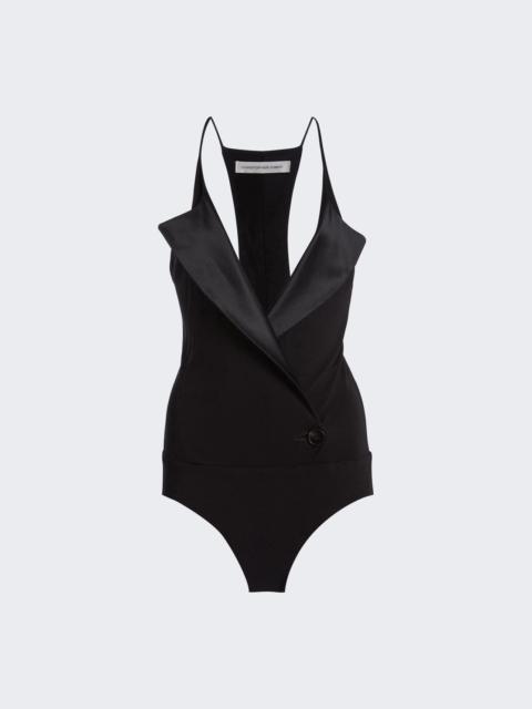 Didion Satin Contrast Jersey Bodysuit Black