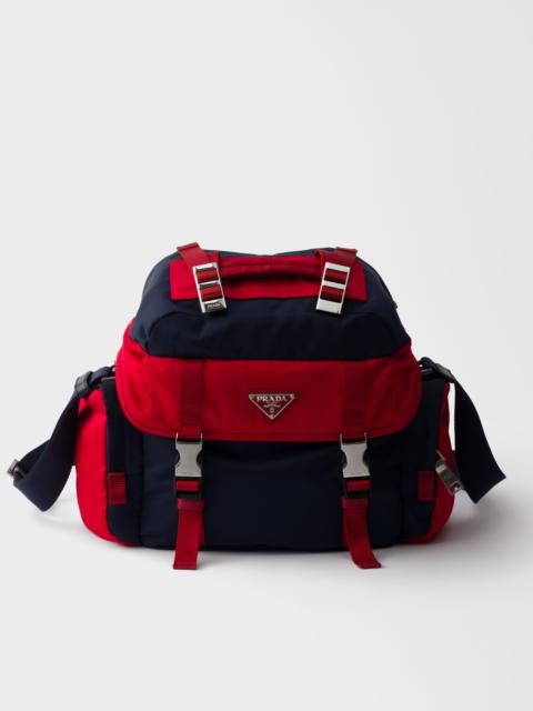 Re-Nylon and leather shoulder bag