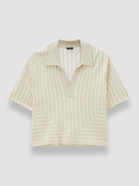 Geometric Jacquard Silk Blend Top