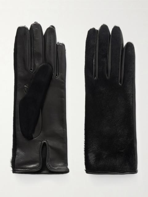 Calf Hair And Leather Gloves