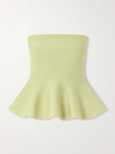 Eric Strapless Wool-blend Peplum Top