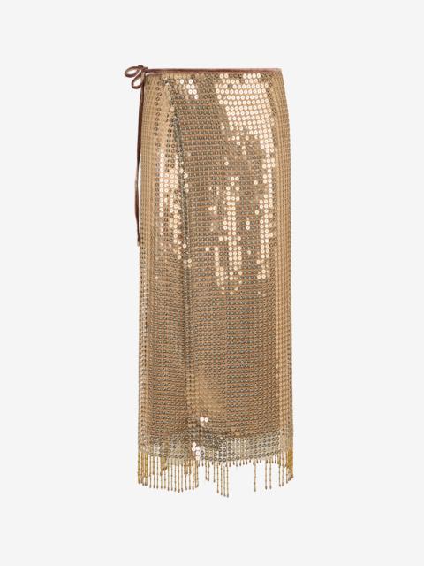 Gold Sequin Midi Skirt