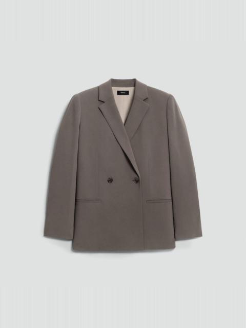 Relaxed Double-Breasted Blazer in Admiral Crepe