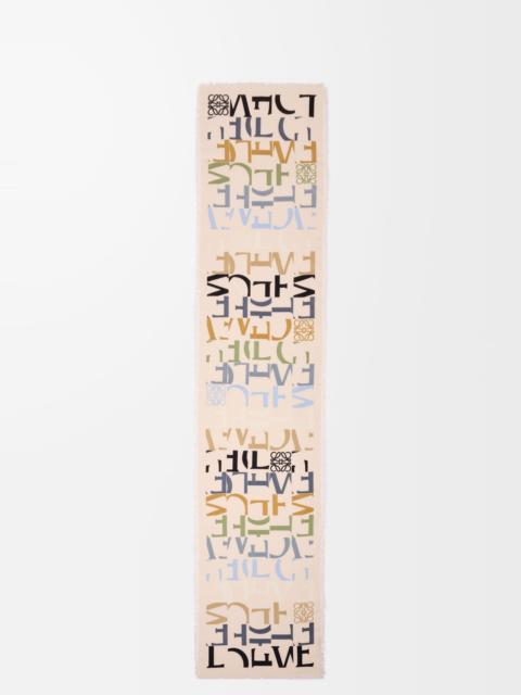 Scarf in wool, silk and cashmere blend