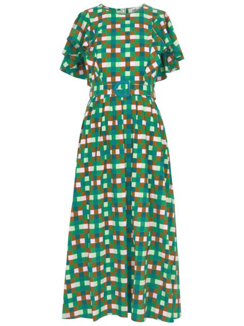 Diane Von Furstenberg Damon Checked Cotton-blend Midi Dress