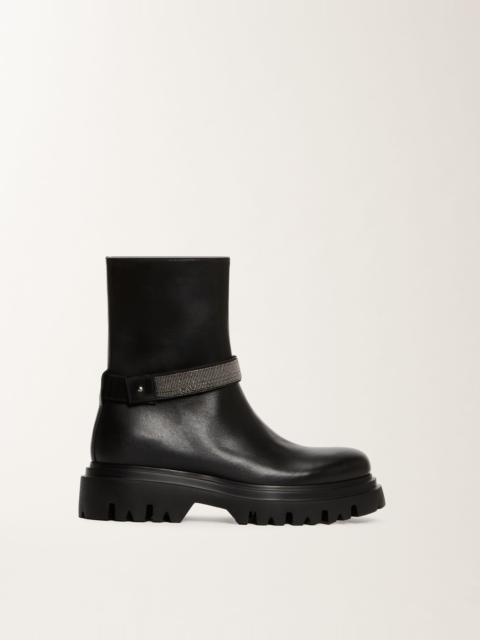 Biker boots in calf leather