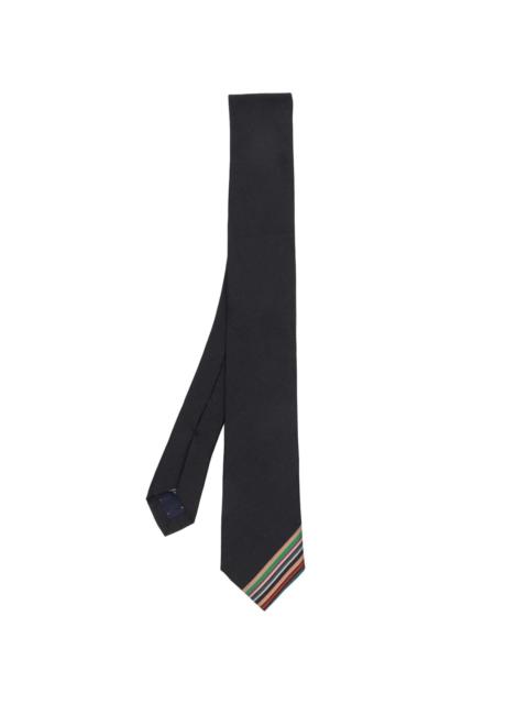 stripe-detail silk tie
