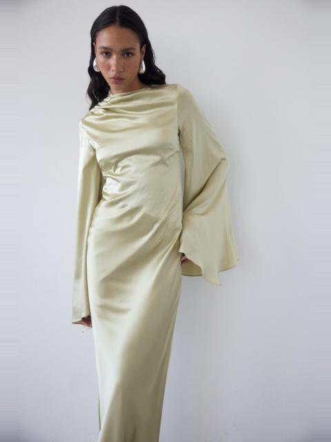 ONDAS MAXI DRESS IN SAND SILK SATIN