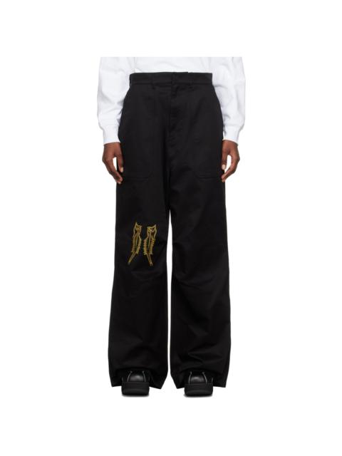 Black Embroidered Trousers