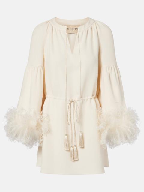 Cady Couture feather-trimmed tunic