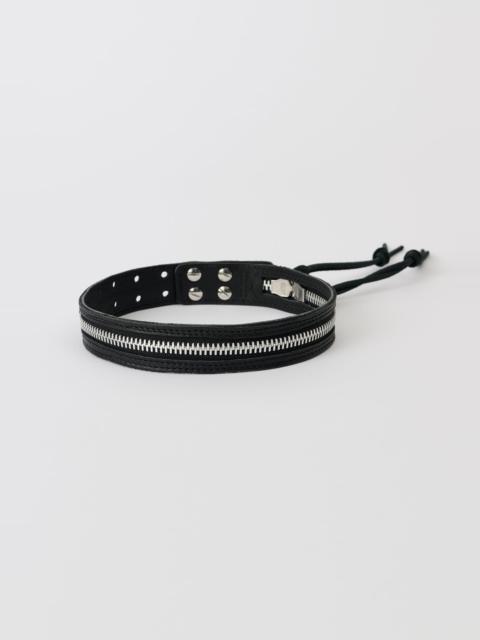 Zipped Choker Malleable Black Bull Hide