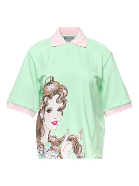 graphic-print polo shirt