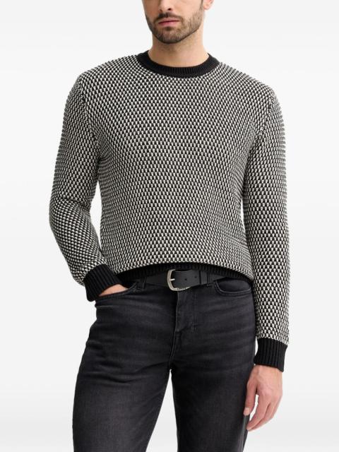 patterned crew-neck sweater