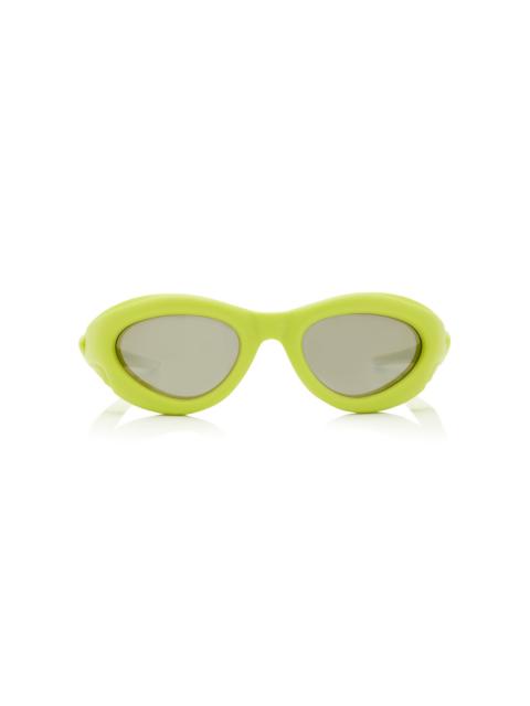 Round Cat-Eye Rubber Sunglasses green