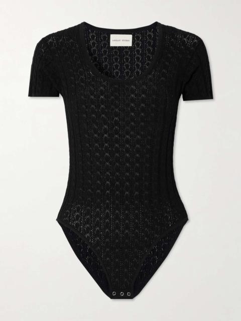 Silas pointelle-knit bodysuit Black