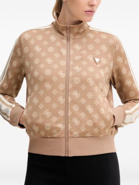 monogram-pattern zip-up sweatshirt