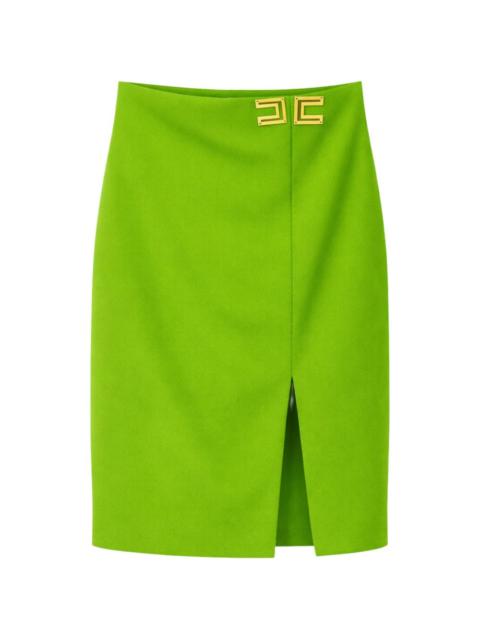 buckle slit midi skirt