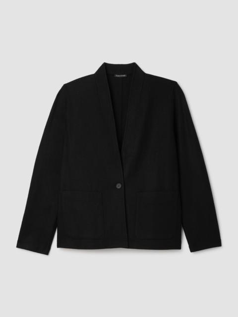 Felted Wool Jersey High Collar Jacket