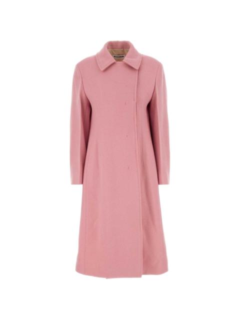 concealed-fastening wool coat