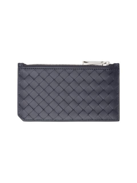 Black Intrecciato Piccolo Zipped Card Holder