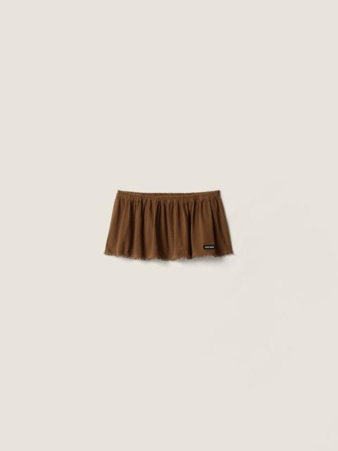 Garment-dyed cotton miniskirt