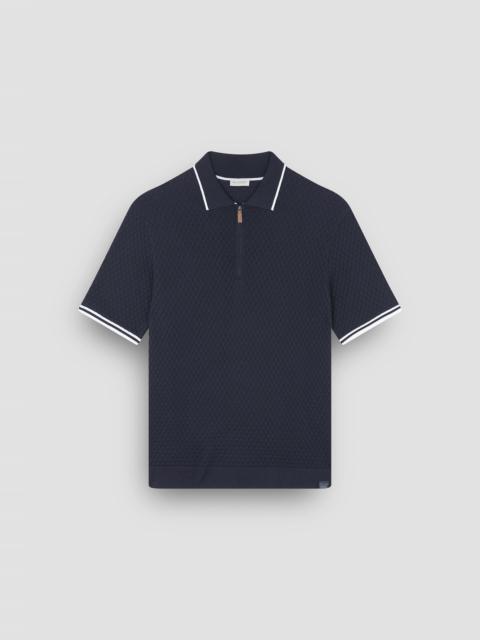 ZIPPED POLO IN WOOL CASHMERE
