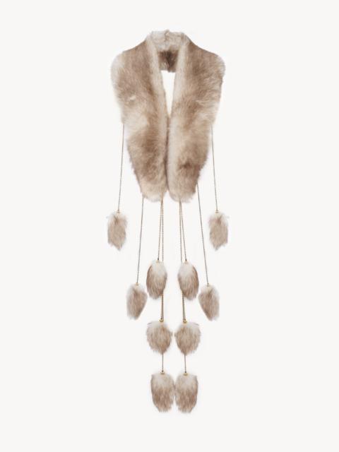 THE TREASURE TAILS SCARF IN SHEARLING
