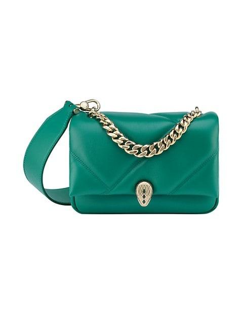 Serpenti Cabochon Matelassé Leather Crossbody Bag