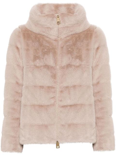 faux-fur zipped jacket