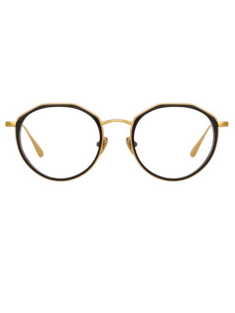 CESAR ANGULAR OPTICAL FRAME IN YELLOW GOLD AND BLACK