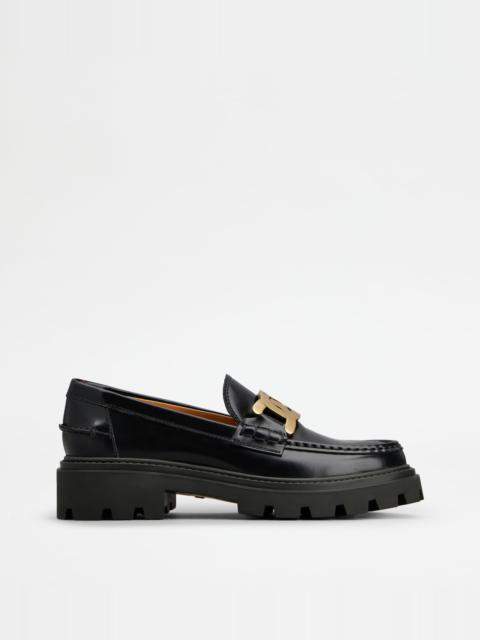 KATE LOAFERS IN LEATHER - BLACK