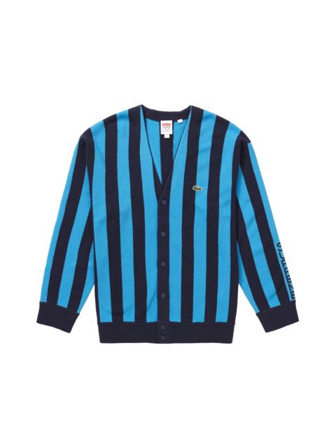 Supreme LACOSTE Stripe Cardigan Navy