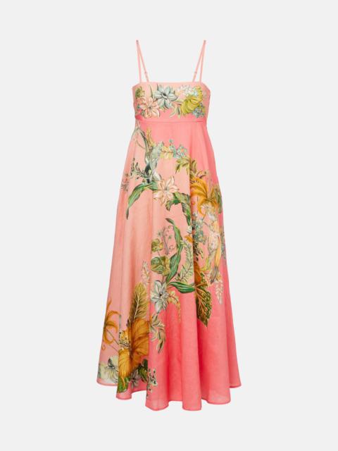 Floral linen maxi dress