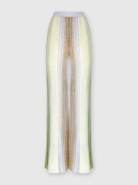 Partialized striped palazzo trousers with sequins