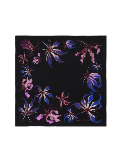 Black Printed Pocket Square