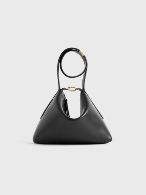 Bevel leather wristlet black