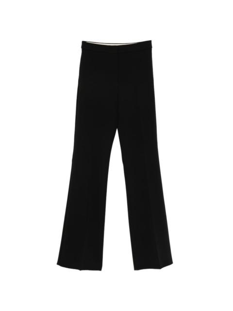 black flared trousers