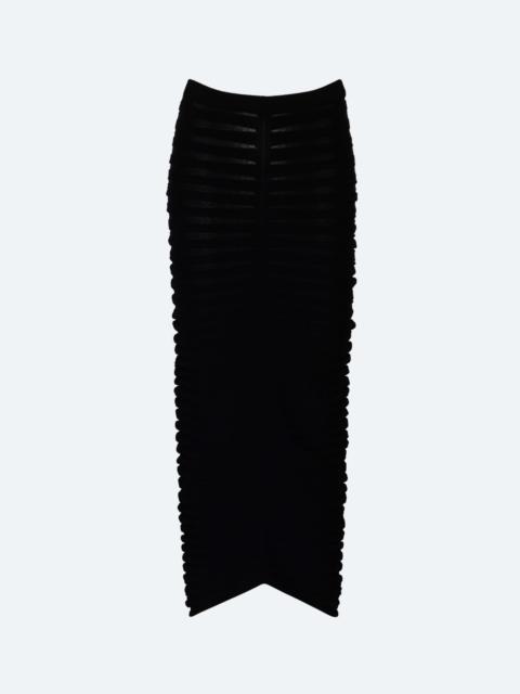 Matte Viscose Wide Ribbed Skirt