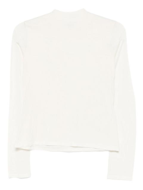 long-sleeve silk T-shirt