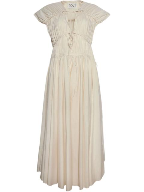 ruched-detailed midi dress