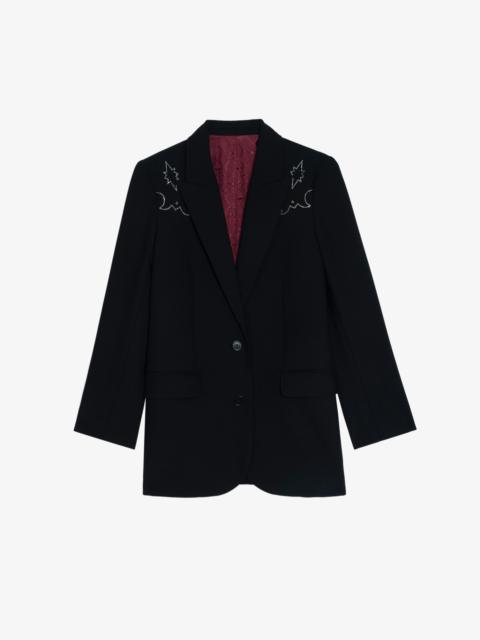 Viva Black Rhinestone Blazer