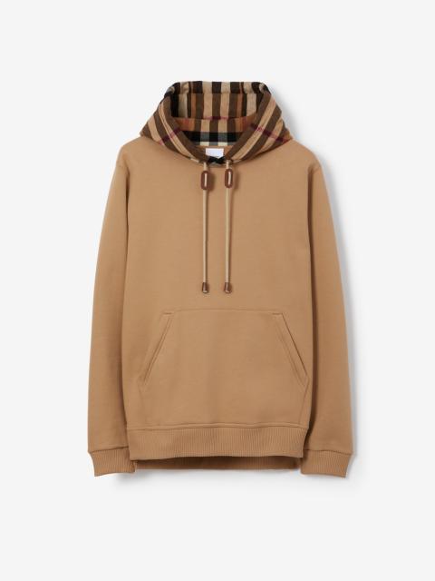 Check Hood Cotton Blend Hoodie