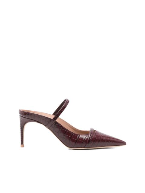 70mm crocodile-embroidered leather mules