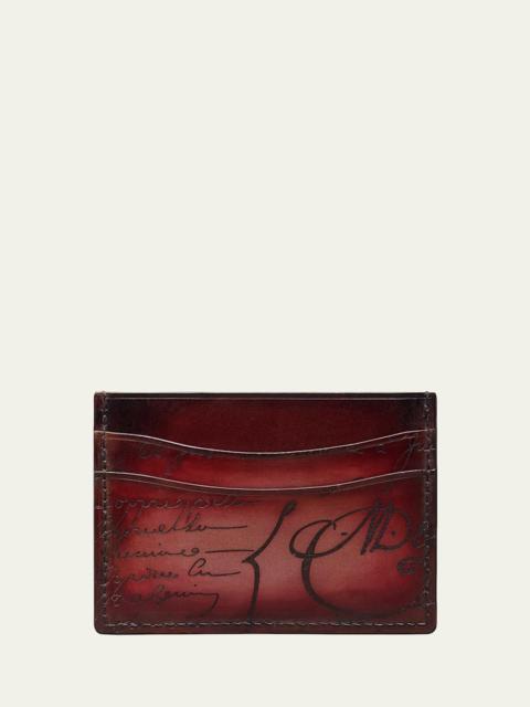 Men's Bambou Scritto Leather Card Holder