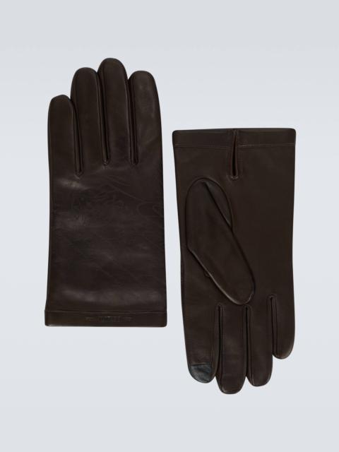 Scritto leather gloves