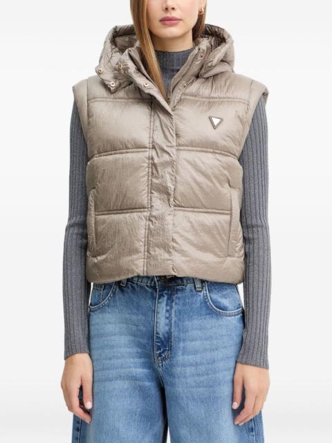 hooded quilted gilet