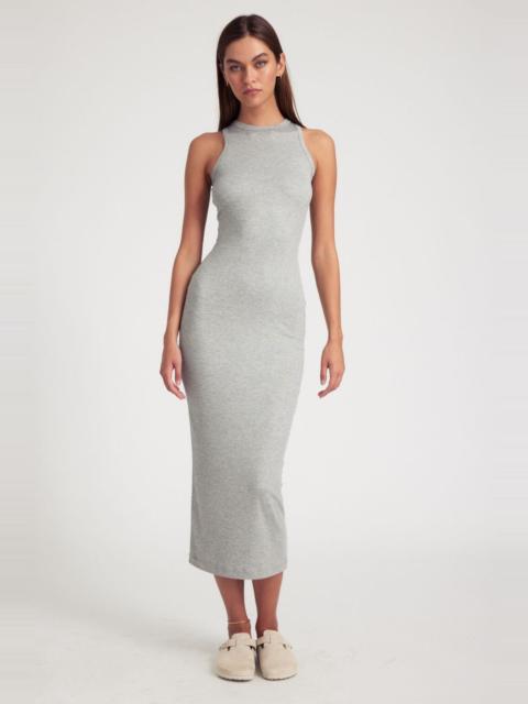 HEATHER GREY RIB RACER MAXI DRESS